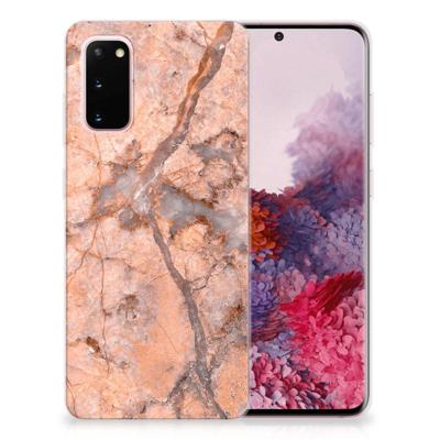 Samsung Galaxy S20 | TPU | Siliconen hoesje | Marmer Oranje Samsung Galaxy S20 | TPU | Siliconen hoesje | Marmer Oranje
