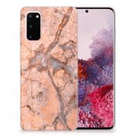 Samsung Galaxy S20 | TPU | Siliconen hoesje | Marmer Oranje - thumbnail
