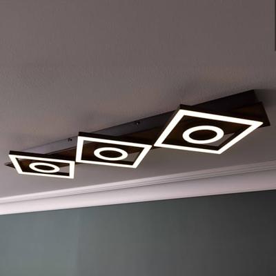 Brilliant Plafondlamp zwart met houtMaureen 88cm - G80113/76