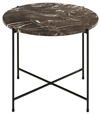 Bendt Bijzettafel 'Carolien' Bruin Marmer, Ø52cm - thumbnail