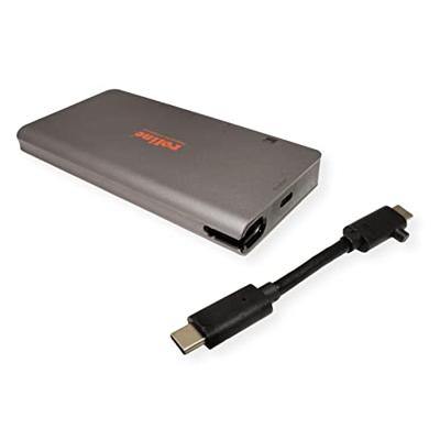 ROLINE USB Type C docking station, HDMI 4K, VGA, 2x USB 3.2 Gen 1, LAN, PD, kaartlezer ROLINE USB Type C docking station, HDMI 4K, VGA, 2x USB 3.2 Gen 1, LAN, PD, kaartlezer