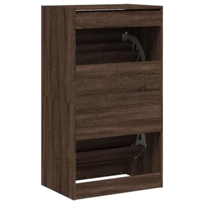 Schoenenkast met 2 klaplades 60x42x108 cm bruin eikenkleur
