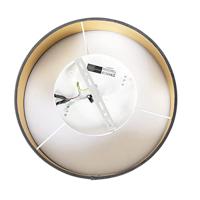 QAZQA Moderne plafondlamp grijs 40 cm met gouden binnenkant - Drum - thumbnail