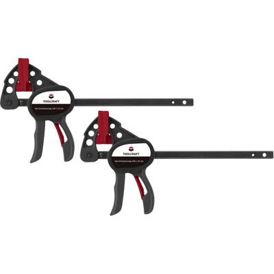 TOOLCRAFT 1669393 Set van 2 mini-eenhandklemmen 100 x 35 mm Spanbreedte (max.):100 mm Afmeting, lengte: 191 mm Afm. werkbereik:35 mm TOOLCRAFT 1669393 Set van 2 mini-eenhandklemmen 100 x 35 mm Spanbreedte (max.):100 mm Afmeting, lengte: 191 mm Afm. werkbereik:35 mm