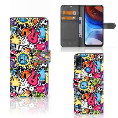 Motorola Moto E7i Power | E7 Power | Wallet Case | met Pasjes | Punk Rock