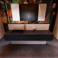 Badkamermeubelset Mondiaz Erin 200 cm met 2 Lades met RIDGE Wastafel Links Urban met 1 kraangat Greeploos Mat Urban - thumbnail