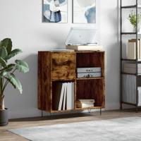 Platenkast 84,5x38x89 cm bewerkt hout gerookt eikenkleurig - thumbnail