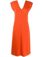 Joseph sleeveless flared midi dress - ORANGE - thumbnail