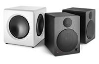 Wavemaster 66401 Fusion - Actieve subwoofer (125 watt) met ingebouwde klasse D-versterker, universeel inzetbaar - geoptimaliseerd voor 2.0 luidsprekersystemen Soft White - thumbnail
