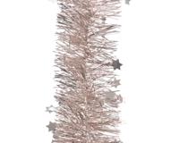 5 stuks! Guirlande lametta ster d10 cm en h270 cm poederroze Kerst Decoris - Decoris - thumbnail
