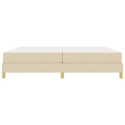 Boxspring bed Crème, Bruin 200 x 200 cm Stof, Engineered Hout