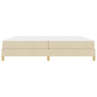 Boxspring bed Crème, Bruin 200 x 200 cm Stof, Engineered Hout - thumbnail