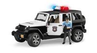 bruder Jeep Wrangler Unlimited Rubicon politieauto met politieagent modelvoertuig - thumbnail