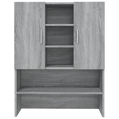 VidaXL Wasmachinekast 70,5x25,5x90 cm grijs sonoma eikenkleurig