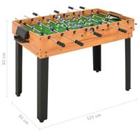 Multispeeltafel 15-in-1 121x61x82 cm esdoornkleurig - thumbnail