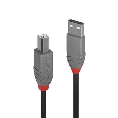 LINDY 36672 USB-kabel USB 2.0 USB-A stekker, USB-B stekker 1.00 m Zwart