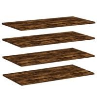 Wandschappen 4 st 80x40x1,5 cm bewerkt hout gerookt eikenkleur - thumbnail