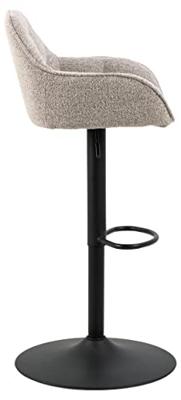 Bendt Draaibare Barkruk 'Loren' Bouclé, kleur Beige (zithoogte 63-84cm)
