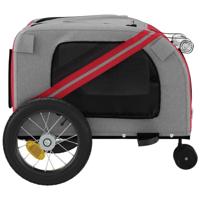 VidaXL Hondenfietstrailer oxford stof en ijzer rood en zwart - thumbnail