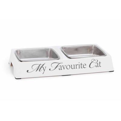 DBL Dinerset My Favourite Cat - Wit - 24x12x4cm DBL Dinerset My Favourite Cat - Wit - 24x12x4cm