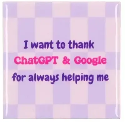 Daan Kromhout Design tegeltje i want to thank 10x10cm paars