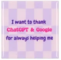 Daan Kromhout Design tegeltje i want to thank 10x10cm paars - thumbnail