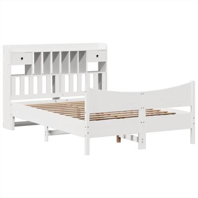 Bedframe zonder matras massief grenenhout wit 140x190 cm