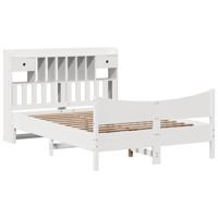 Bedframe zonder matras massief grenenhout wit 140x190 cm - thumbnail