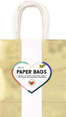 Cadeautas folia goud kraft 24x31x12cm 20 stuks Cadeautas folia goud kraft 24x31x12cm 20 stuks