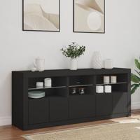 Dressoir met LED-verlichting 162x37x67 cm zwart - thumbnail