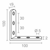 Hoeksteun EDM 86094 an24 Roestvrij staal 10 x 10 x 1,9 cm 4 Stuks - thumbnail
