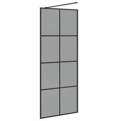 VidaXL Inloop douche wand zwart 80 x 195 cm gehard glas