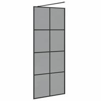 VidaXL Inloop douche wand zwart 80 x 195 cm gehard glas - thumbnail