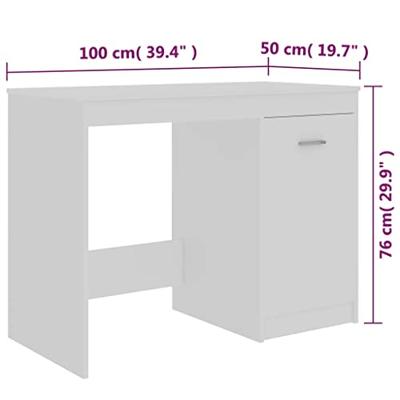 Bureau 100x50x76 cm spaanplaat wit