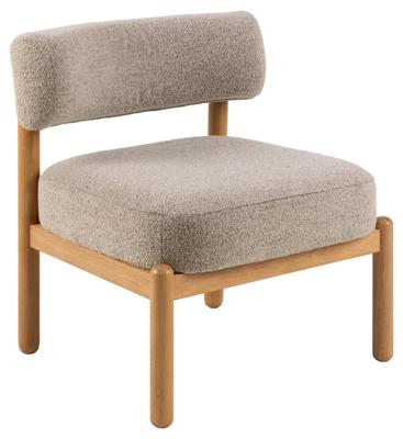 Bendt Fauteuil 'Conni', Eikenhout en bouclé, kleur Beige