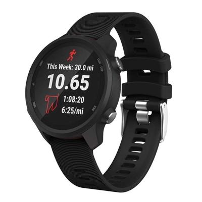 Slimme horloge silicone polsband horlogebandje voor Garmin Forerunner 245 (zwart)