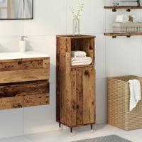 Badkamerkast 30x30x100 cm bewerkt hout oud houtkleurig - thumbnail