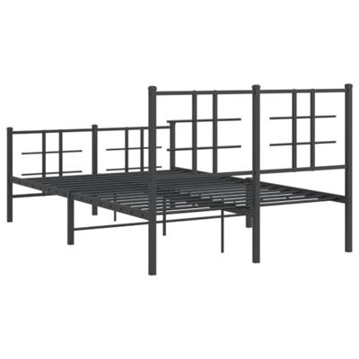 Bedframe met hoofd- en voeteneinde metaal zwart 120x190 cm