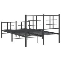 Bedframe met hoofd- en voeteneinde metaal zwart 120x190 cm - thumbnail