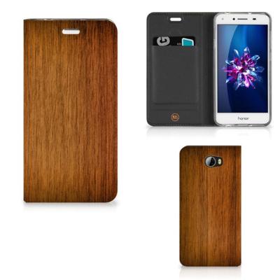 Huawei Y5 2 | Y6 Compact Book | Wallet Case | Donker Hout