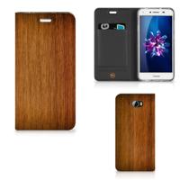 Huawei Y5 2 | Y6 Compact Book | Wallet Case | Donker Hout - thumbnail