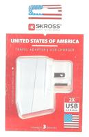 Adapter Skross 1500281 USB x 2 Europees Verenigde Staten - thumbnail