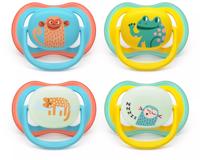 Verpakking van 4 Ultra Air fopspenen - PHILIPS AVENT - SCF087/27 - Dag en Nacht - BPA-vrij - 18 maanden en ouder - Groen/Oranje - thumbnail