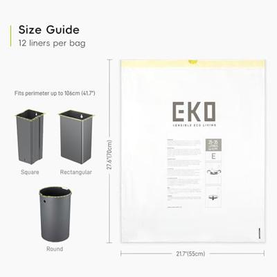 Eko vuilniszakken met trekbandsluiting, 25-35 liter, wit, 1 rol, 12 zakken - thumbnail