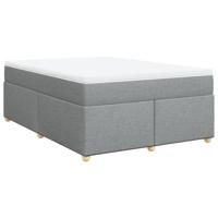 Boxspring met matras stof lichtgrijs 160x200 cm - thumbnail
