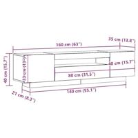 Tv-meubel met LED 160x35x40 cm bewerkt hout oud hout - thumbnail