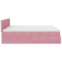 Ottoman bed met matras 180x200 cm fluweel roze - thumbnail