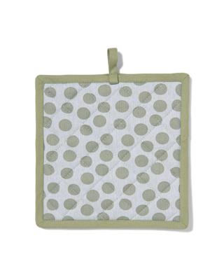 HEMA Pannenlap 21x21 groene stippen (groen)