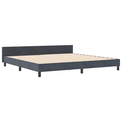 Bedframe fluweel donkergrijs 200x200 cm