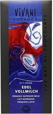 Vivani Chocolade melk superieur 37% Ecuador - 100 gram